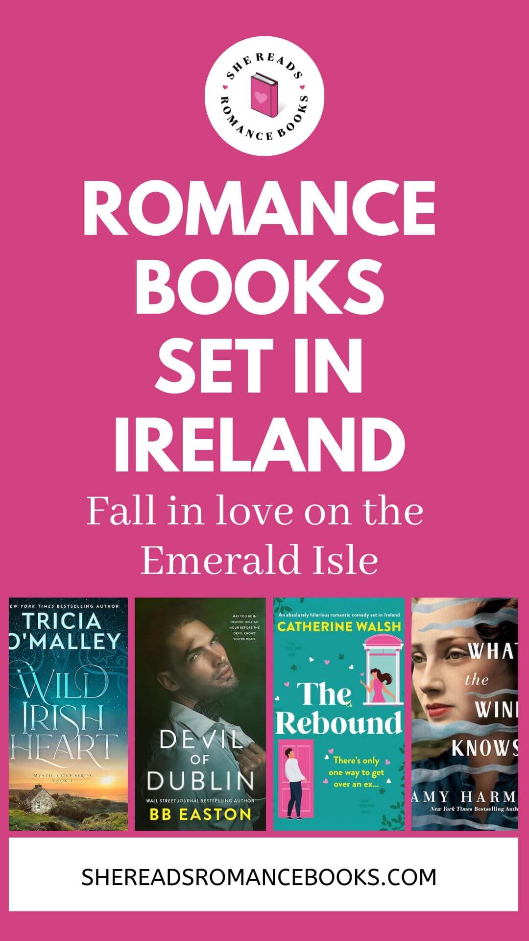 Check out the book list of the best romance books set in Ireland from She Reads Romance Books if you wish to escape to the Emerald Isle and fall for a hot Irishman.