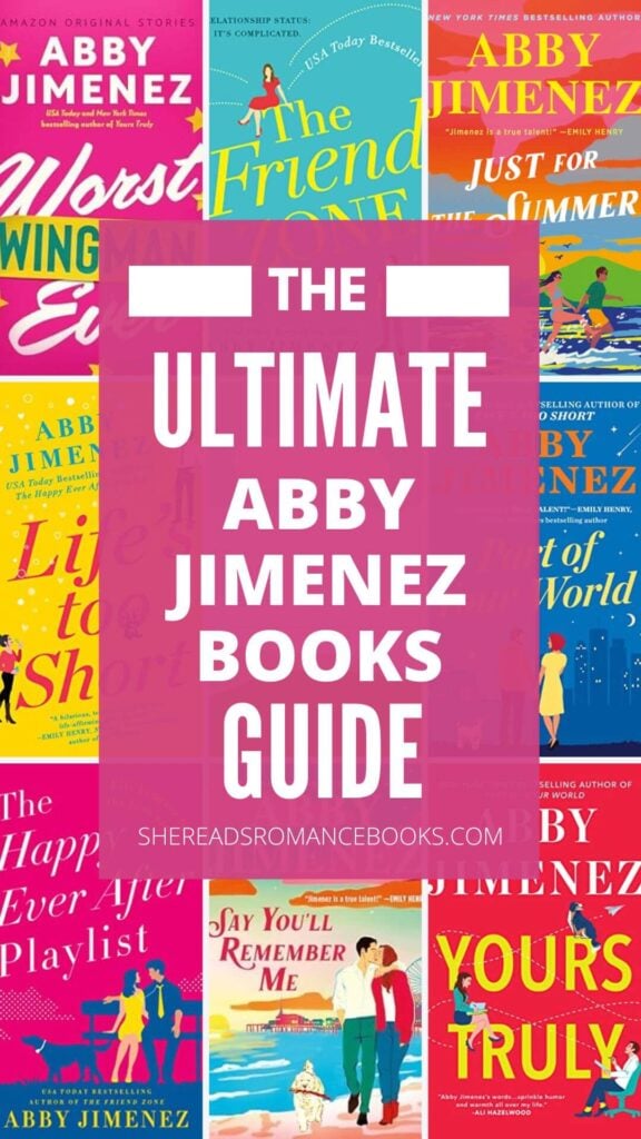 Check out the complete guide to all the Abby Jimenez books in order from romance book blogger, She Reads Romance Books.