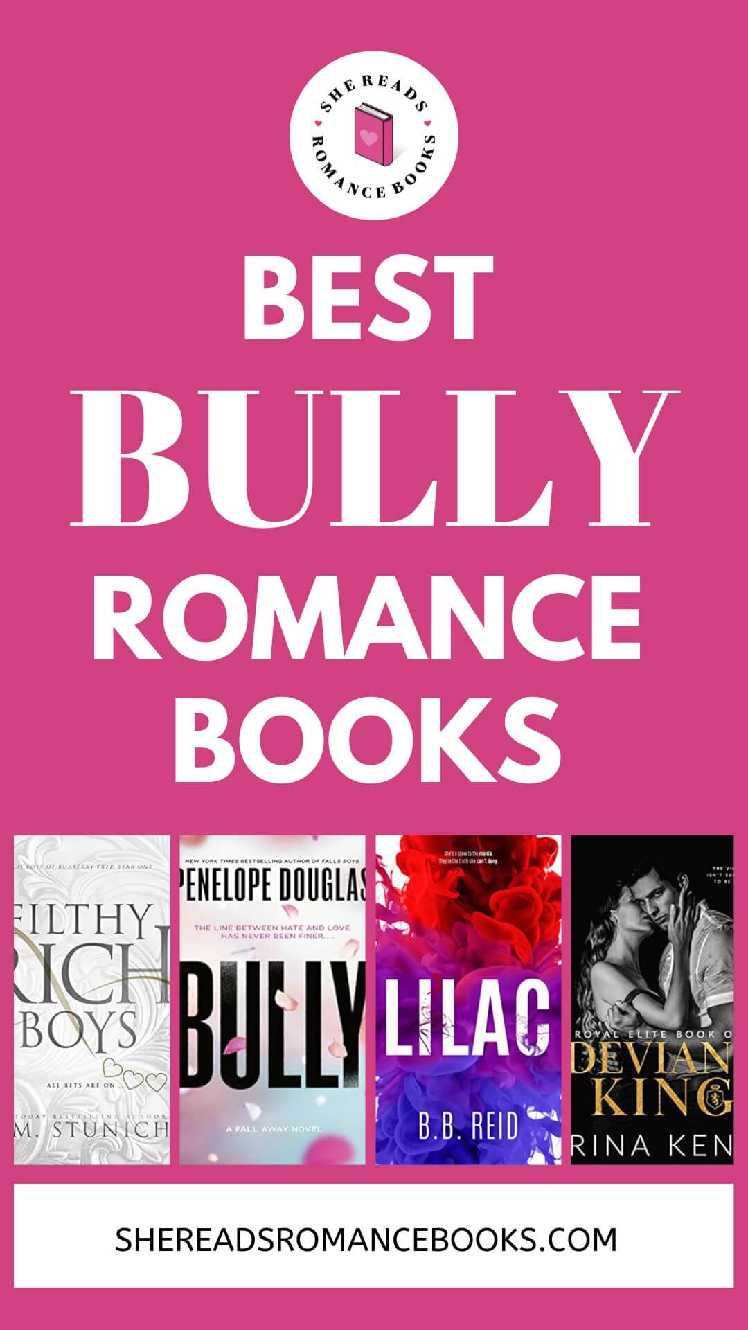 Dive into the best bully romance books in this book list from She Reads Romance Books if you enjoy dark romance with an enemies to lovers edge!