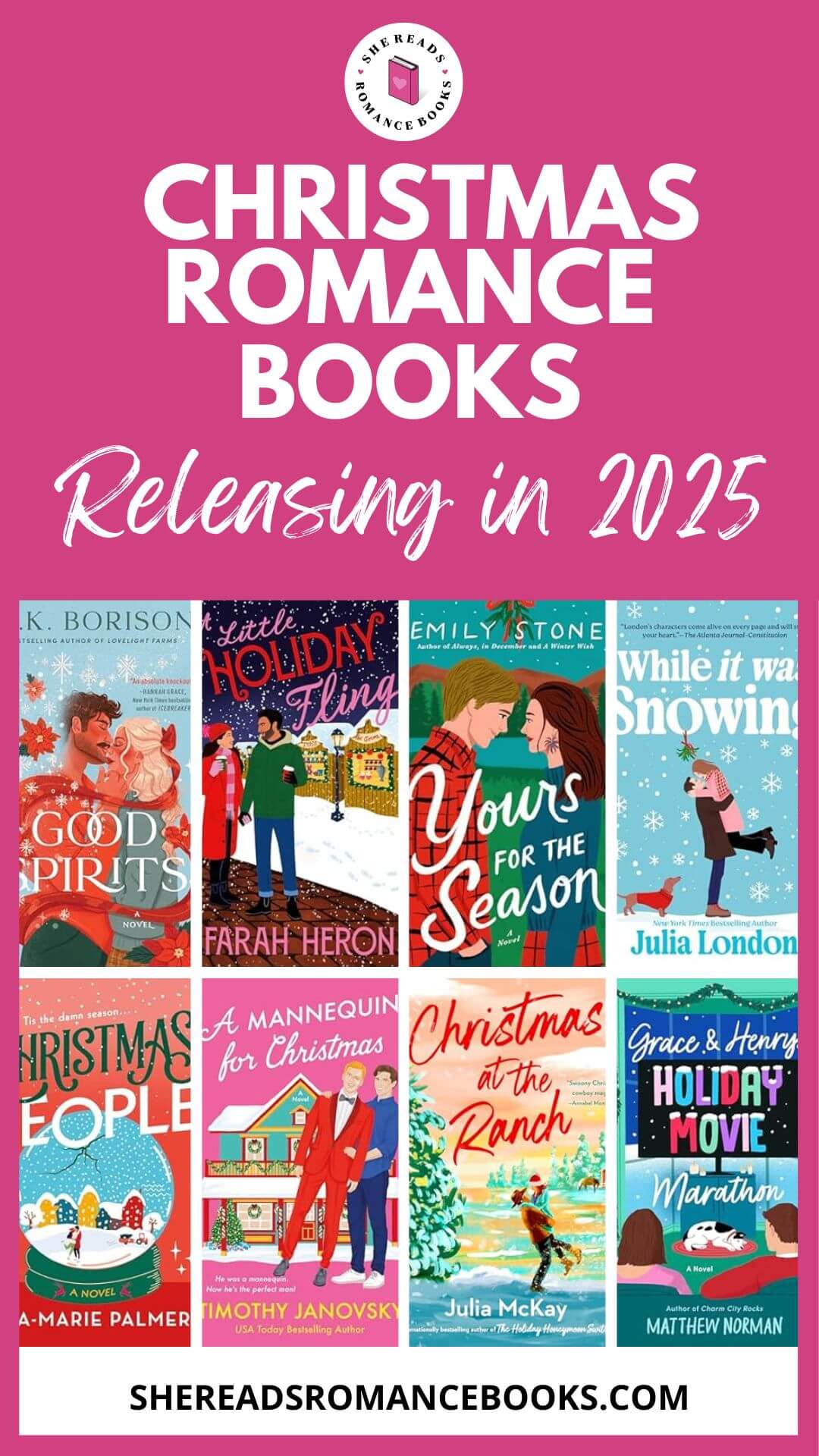 Discover all the new Christmas romance books releasing in 2025 in this epic book list from She Reads Romance Books.