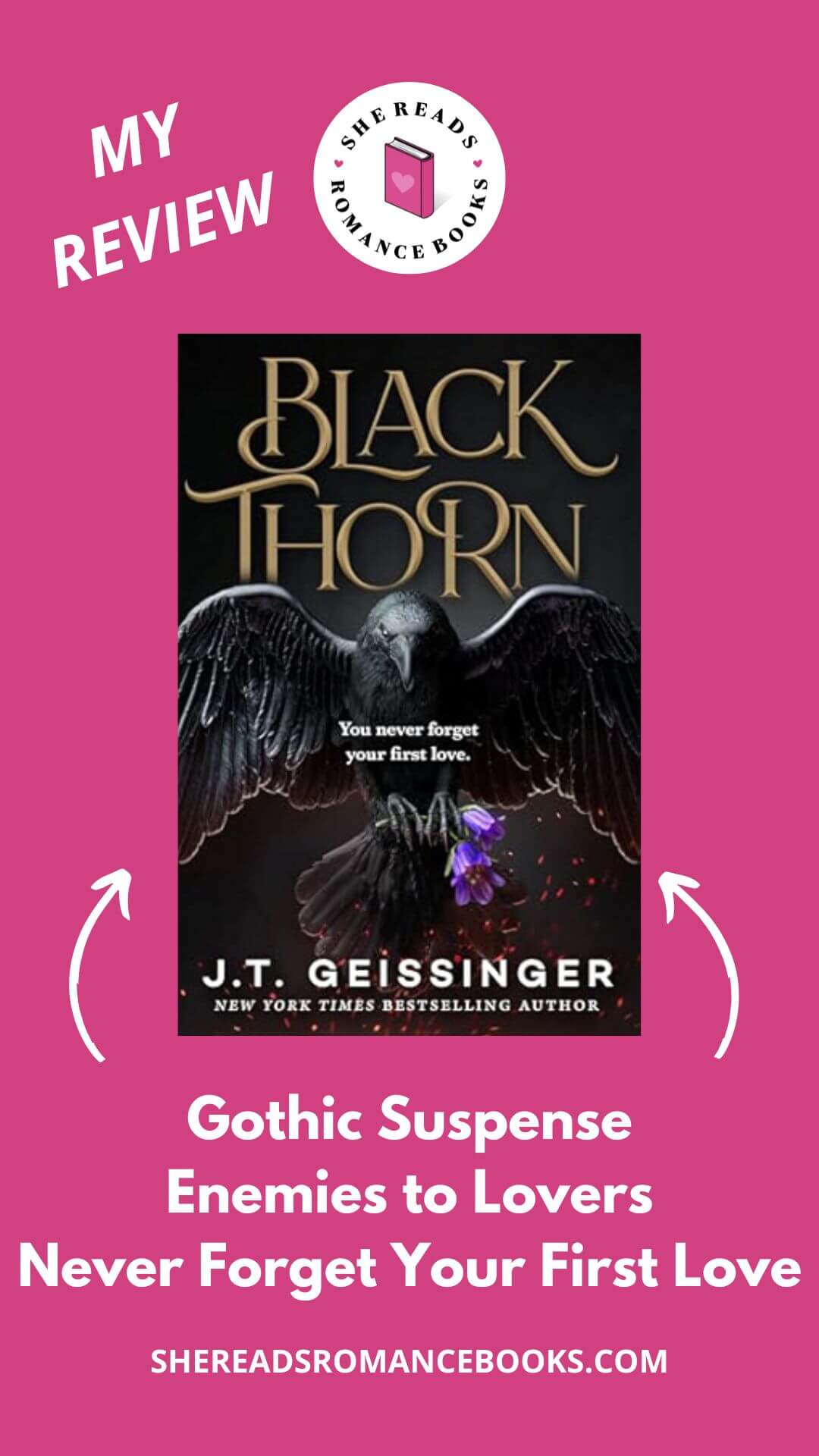 Check out She Reads Romance Books' book review of Blackthorn by J.T. Geissinger to see if her latest gothic romance is a book worth reading.