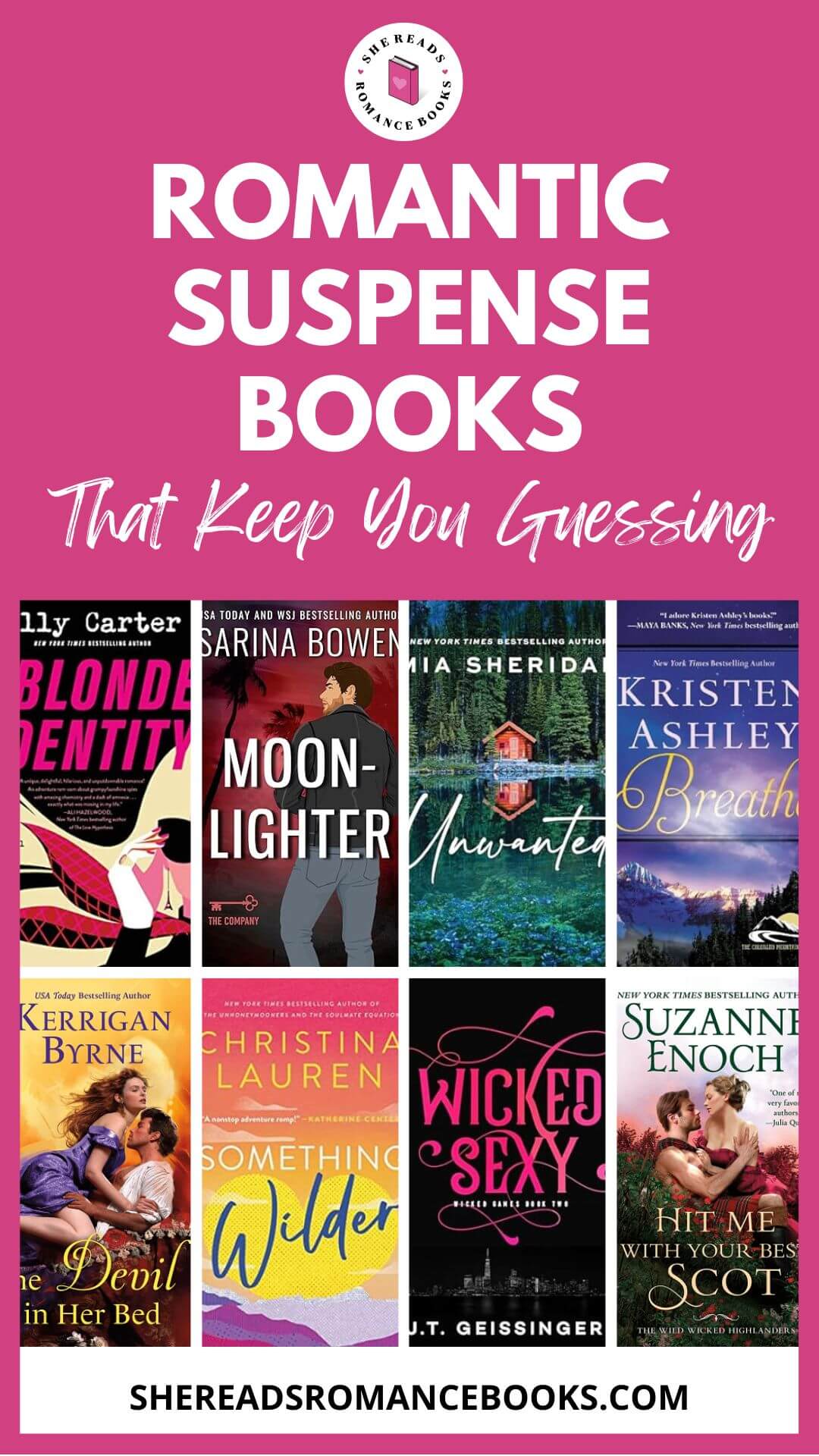 Check out the list of best romantic suspense books from romance book blogger, She Reads Romance Books.