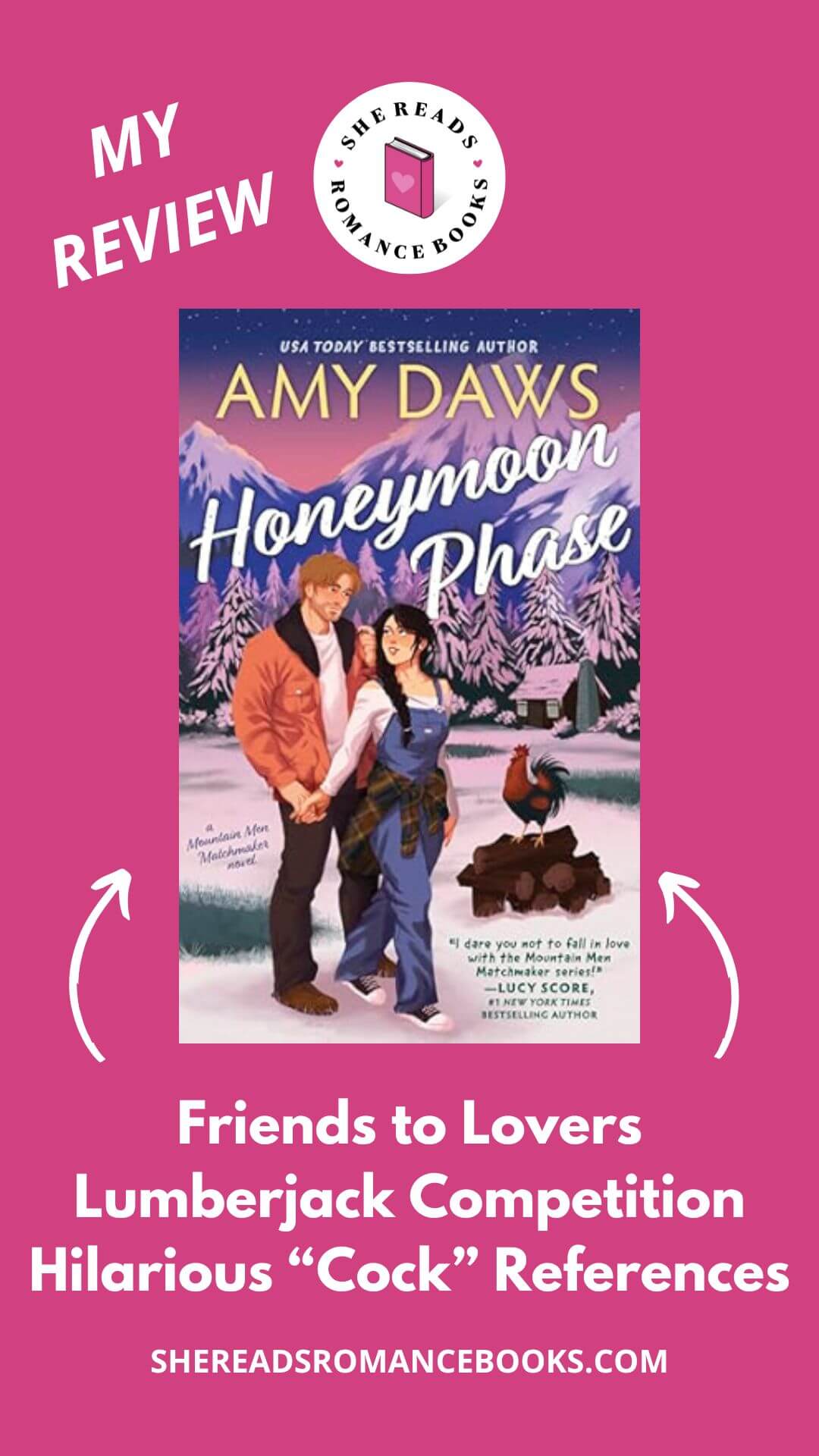 Check out She Reads Romance Books' book review of Honeymoon Phase by Amy Daws to see what she thinks of this friends to lovers romance.