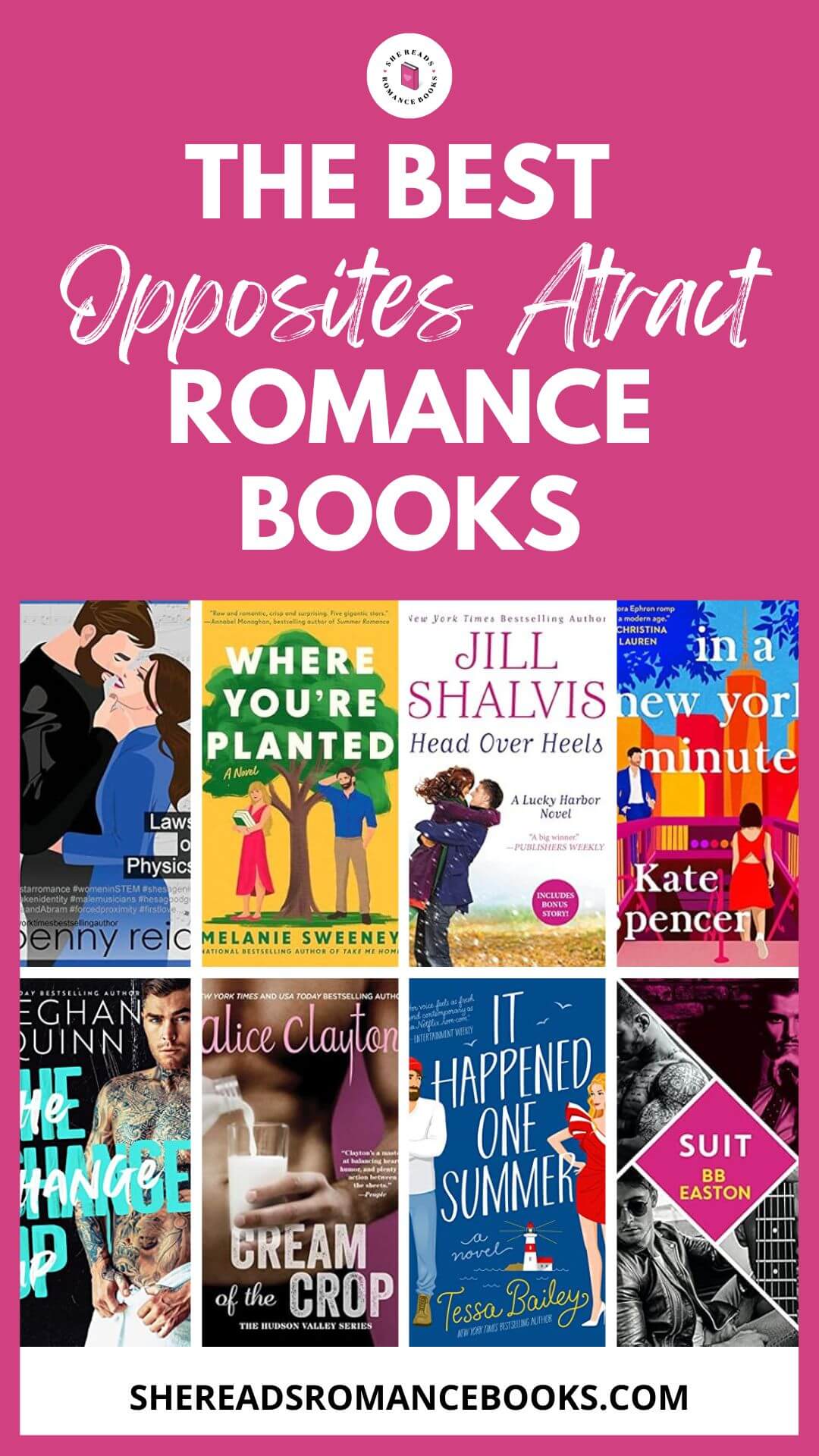 Check out She Reads Romance Books' book list of the best opposites attract romance books if you love reading romance novels with this fun trope!