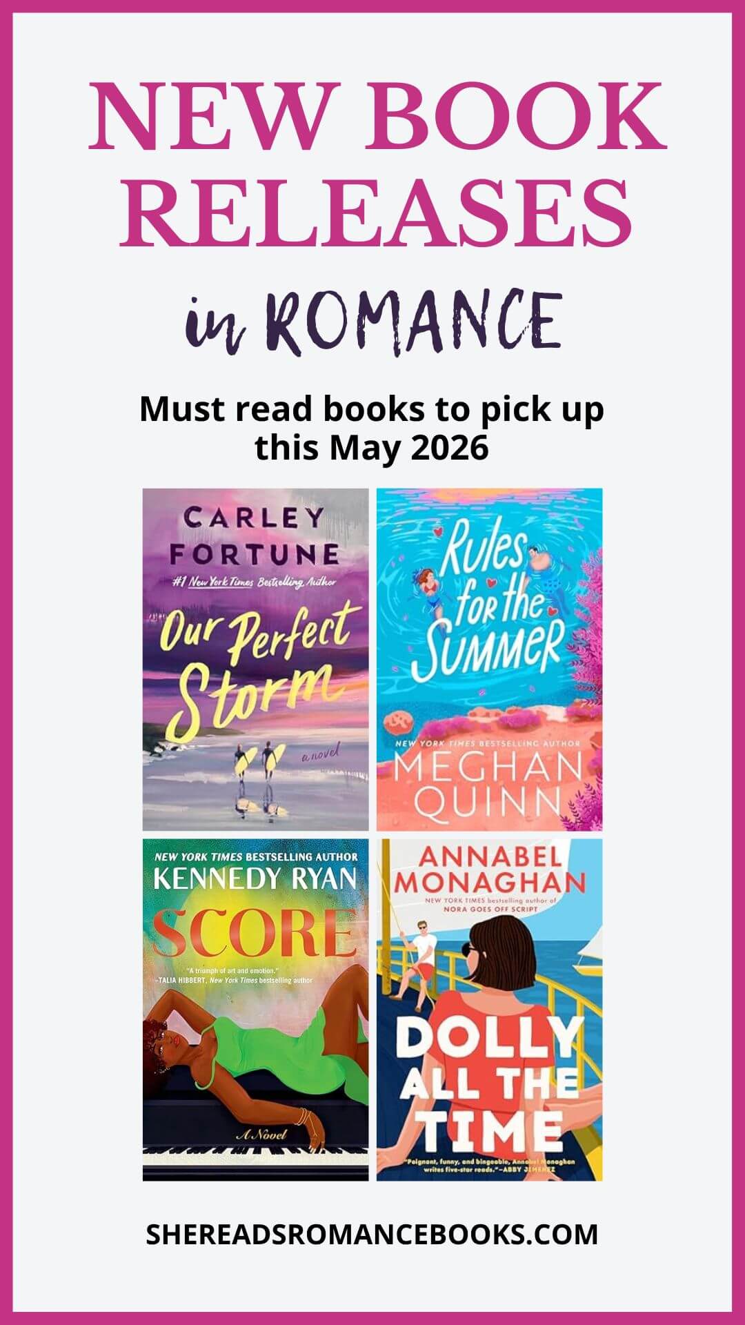 Discover all the May 2026 new romance book releases of the month from She Reads Romance Books.