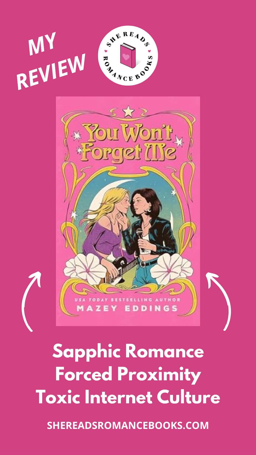Discover She Reads Romance Books' book review of You Won't Forget Me by Mazey Eddings if you love friends to lovers romance with forced proximity tension.
