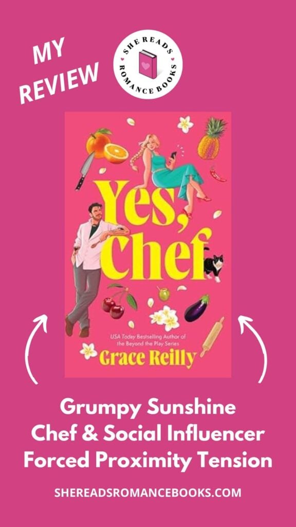 Check out She Reads Romance Books' book review of Yes, Chef by Grace Reilly to see what she thinks of this grumpy sunshine romance between a world class chef and social influencer.