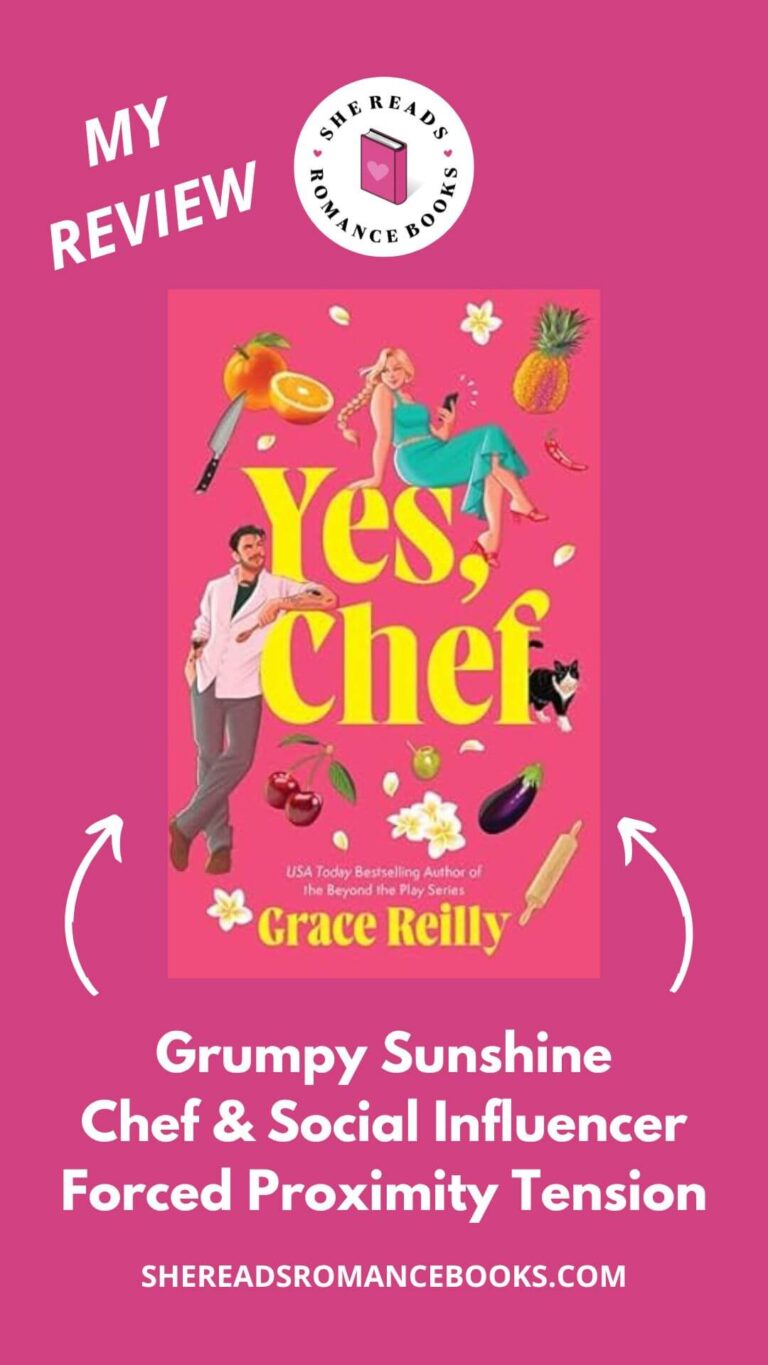 Check out She Reads Romance Books' book review of Yes, Chef by Grace Reilly to see what she thinks of this grumpy sunshine romance between a world class chef and social influencer.