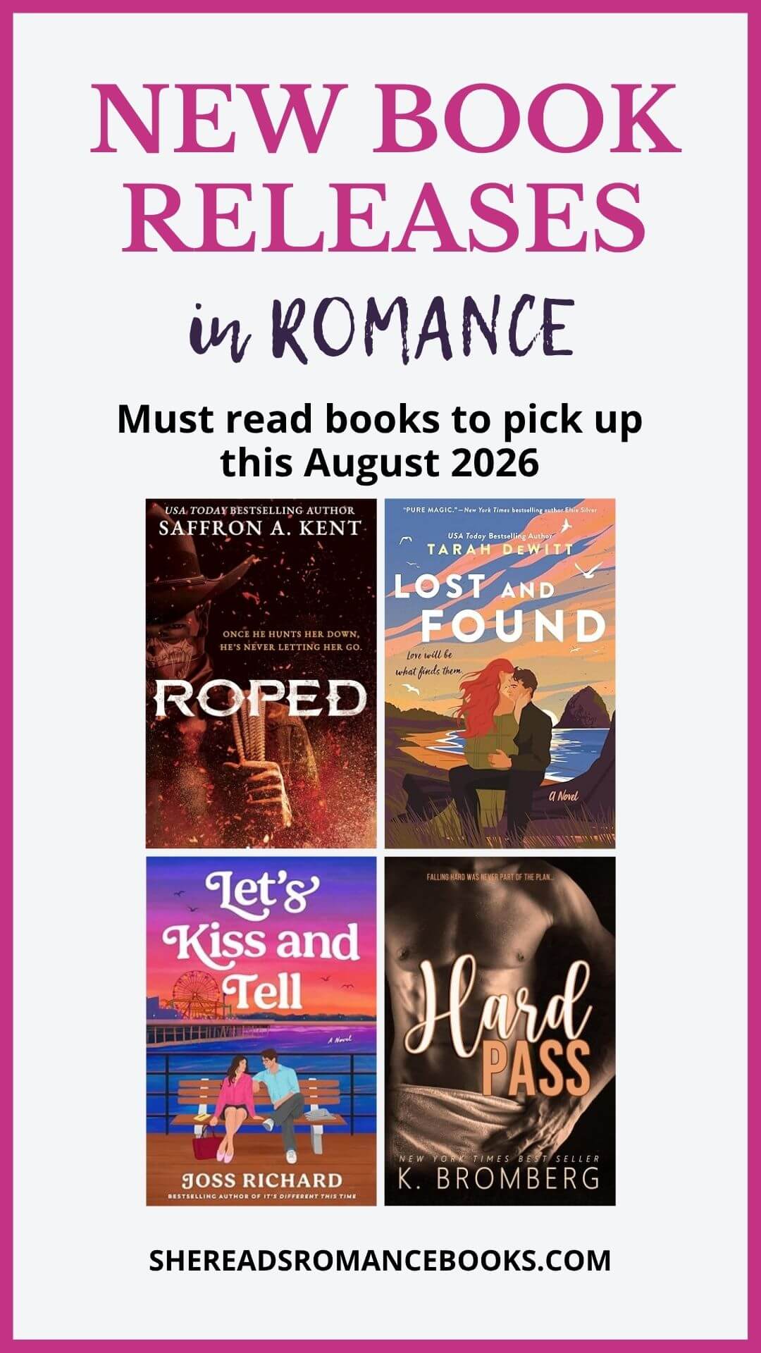 Discover all the new romance book releases that dropped in August 2026.
